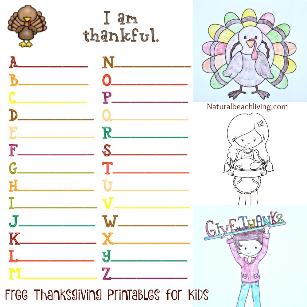 5 Fun Filled Thankful Thanksgiving Printables for kids Natural Beach