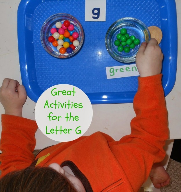 Great Preschool letter g activities, Sensory Play, hands on learning and so much more. 