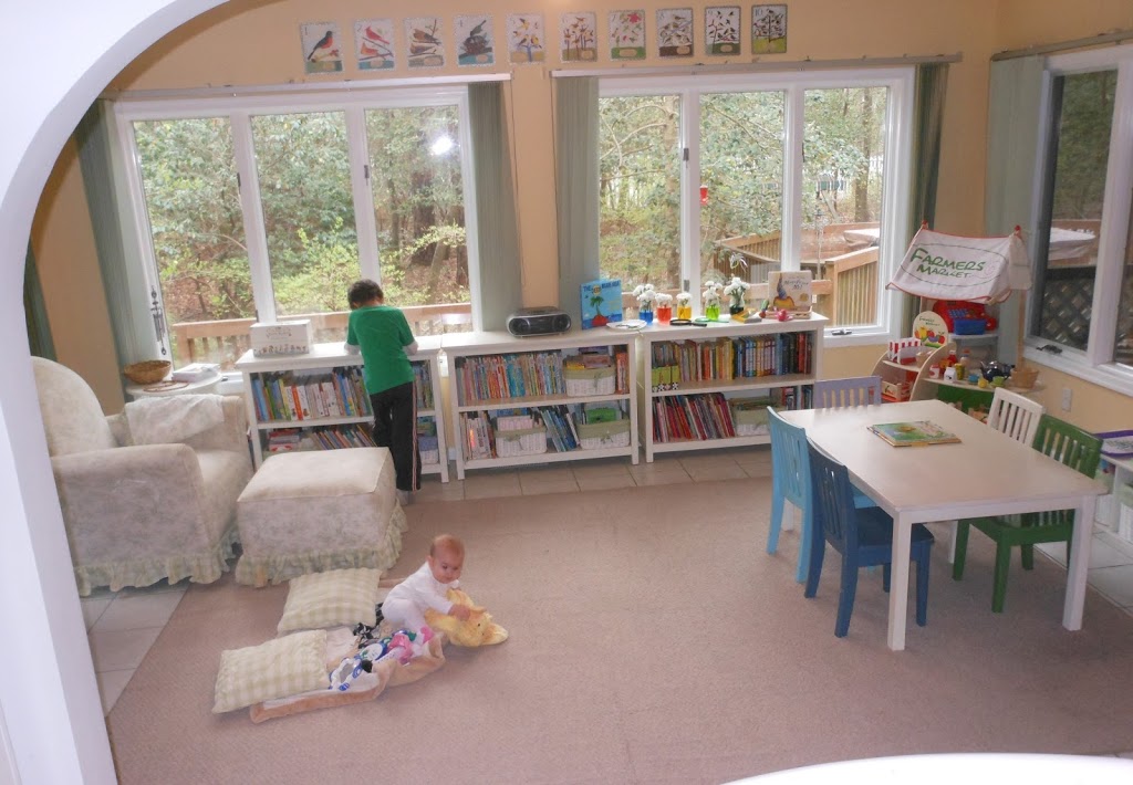 Homeschool room, organization, school, preschool, baby room, play room, reading area, toodler, Montessori, nature table, www.naturalbeachliving.com