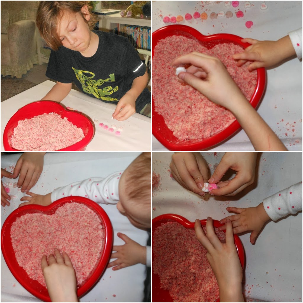 Strawberry scented edible cloud dough, homemade Valentine's Day, Hands on learning, sensory play www.naturalbeachliving.com