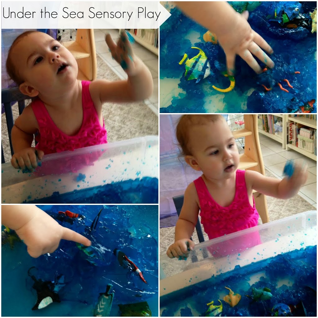 Jello Sensory play, under the sea play, homemade fun, www.naturalbeachliving.com