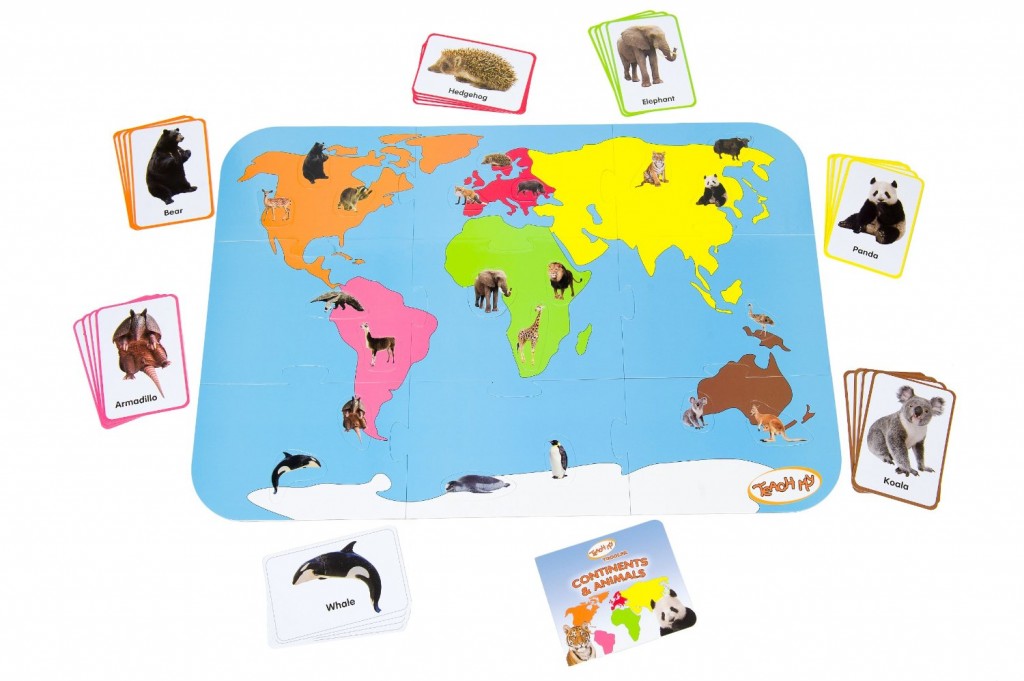continents and animals
