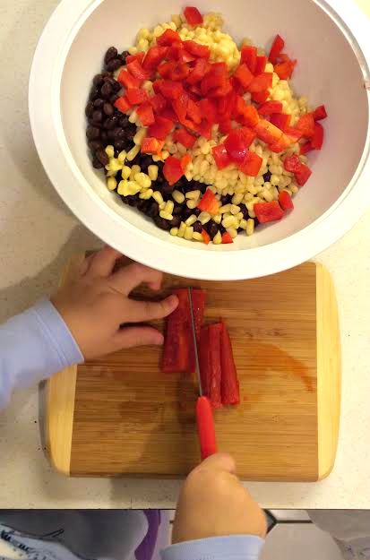 The Best easy, great tasting, kid approved southwestern bean dip, cooking with kids, family recipe, practical life skills, Amazing Snack for everyone!