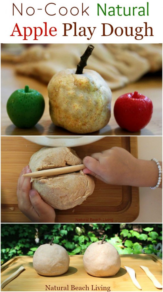 The Best Natural Playdough, Apple Scented playdough, No-cook play dough