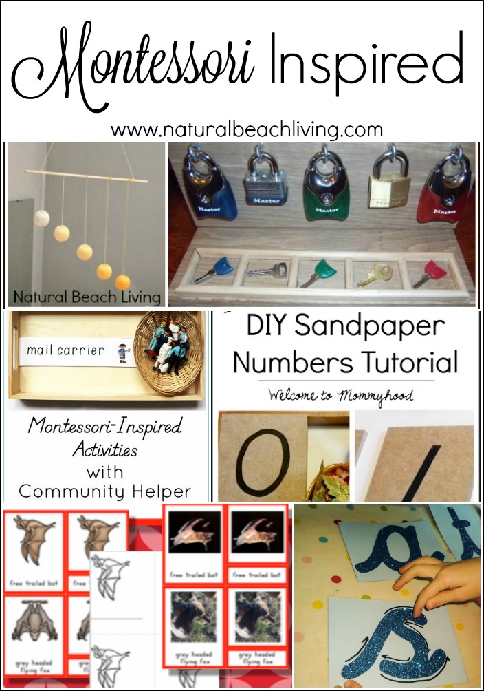 Awesome Montessori Inspired Activities, DIY, Plus FREE Printables. Perfect for babies into elementary school with Montessori materials and kids activities.