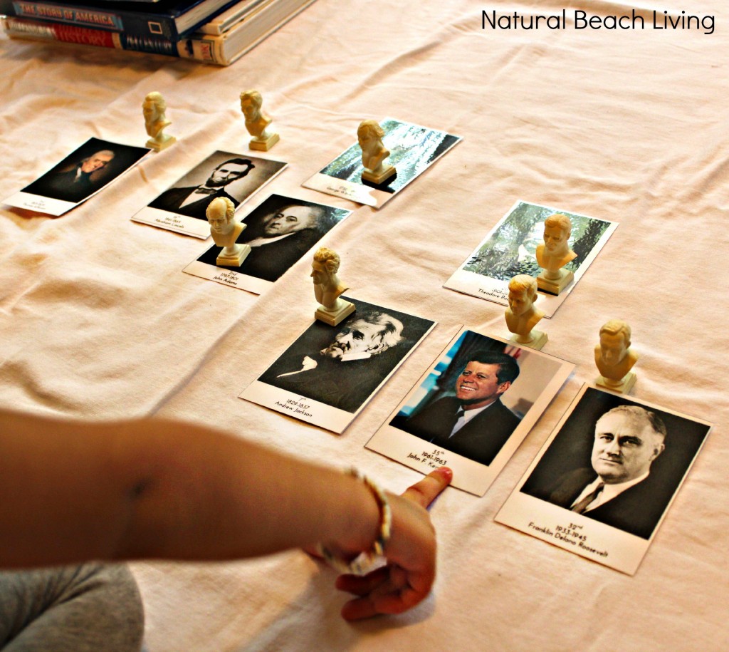 Learning about the Presidents with Great Books, hands on learning and Montessori Inspired Activities. Filled with Free Printables and great information to teach your kids all about the presidents. 