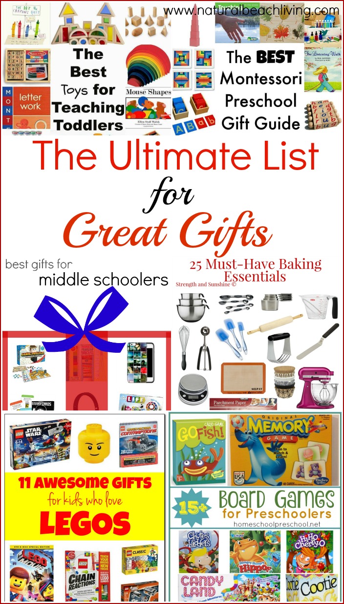 A Great list of amazing Gifts for all ages, Toddlers, Preschool, Pre-teens, Family Fun, Star Wars and Lego fans, plus so much more. 