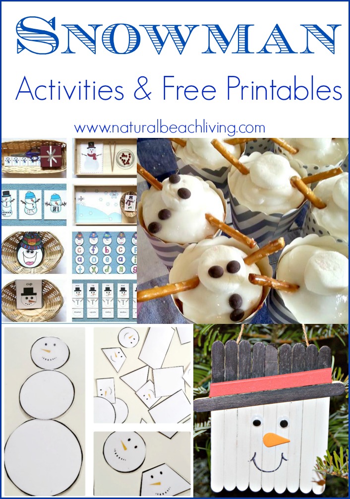Snowman Activities, Crafts, and Snacks. DIY fun for kids and lots of Free Printables for a Snowman Theme. 