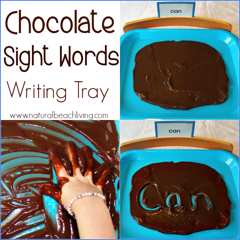 Chocolate Sight Words Writing Tray