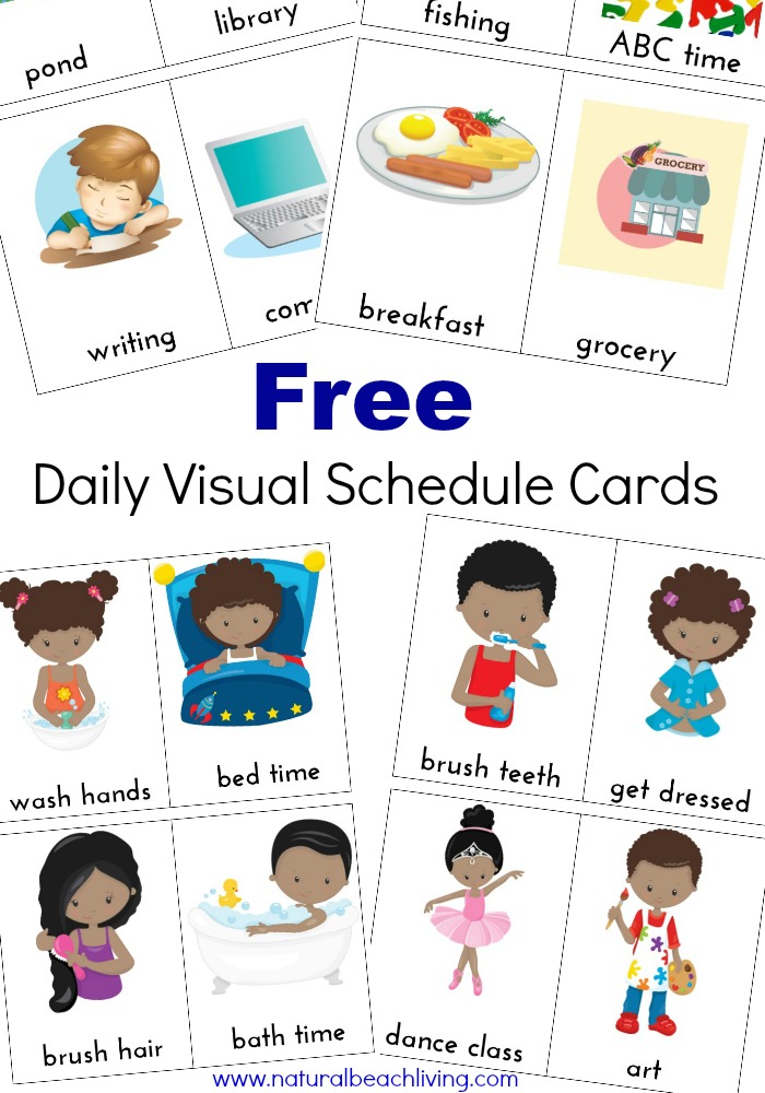 Daily Visual Schedule for keeping kids on task, Visual Schedule, Special Needs, Autism, Visual Schedule Printable for home & school, Free Printable Picture Schedule Cards, Visual Schedule Printable, #Autism #Visualschedule #specialneeds