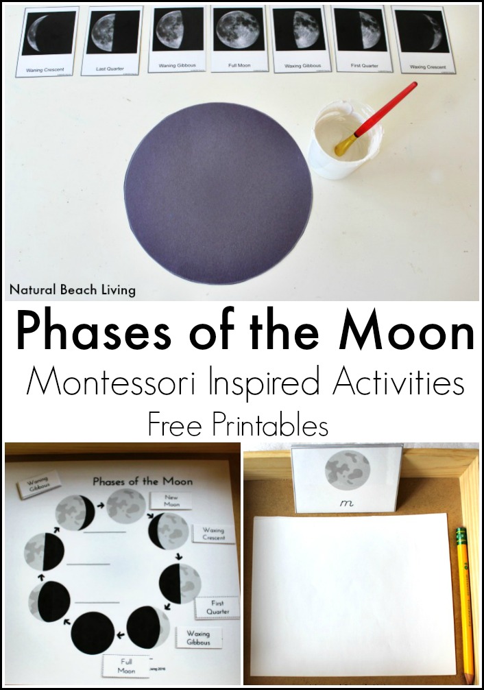 The Best Moon Activities, Montessori Inspired Astronomy Unit Study, Phases of the moon, Crafts, A Galaxy Salt Tray, Letter m activities & Free Printables