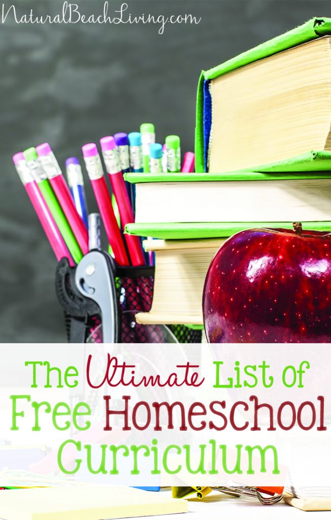 The Ultimate List of Free Homeschool Curriculum, A HUGE list for All ages Toddler, Preschool, Elementary, Middle School and High School Free Curriculum. You CAN Homeschool on a budget or no budget at all. 