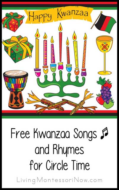 free-kwanzaa-songs-and-rhymes-for-circle-time, Montessori Holiday Activities Perfect for December, Montessori Christmas Activities, Montessori Hanukkah Ideas, Kwanzaa, Nativity, Montessori Gift Ideas & More 