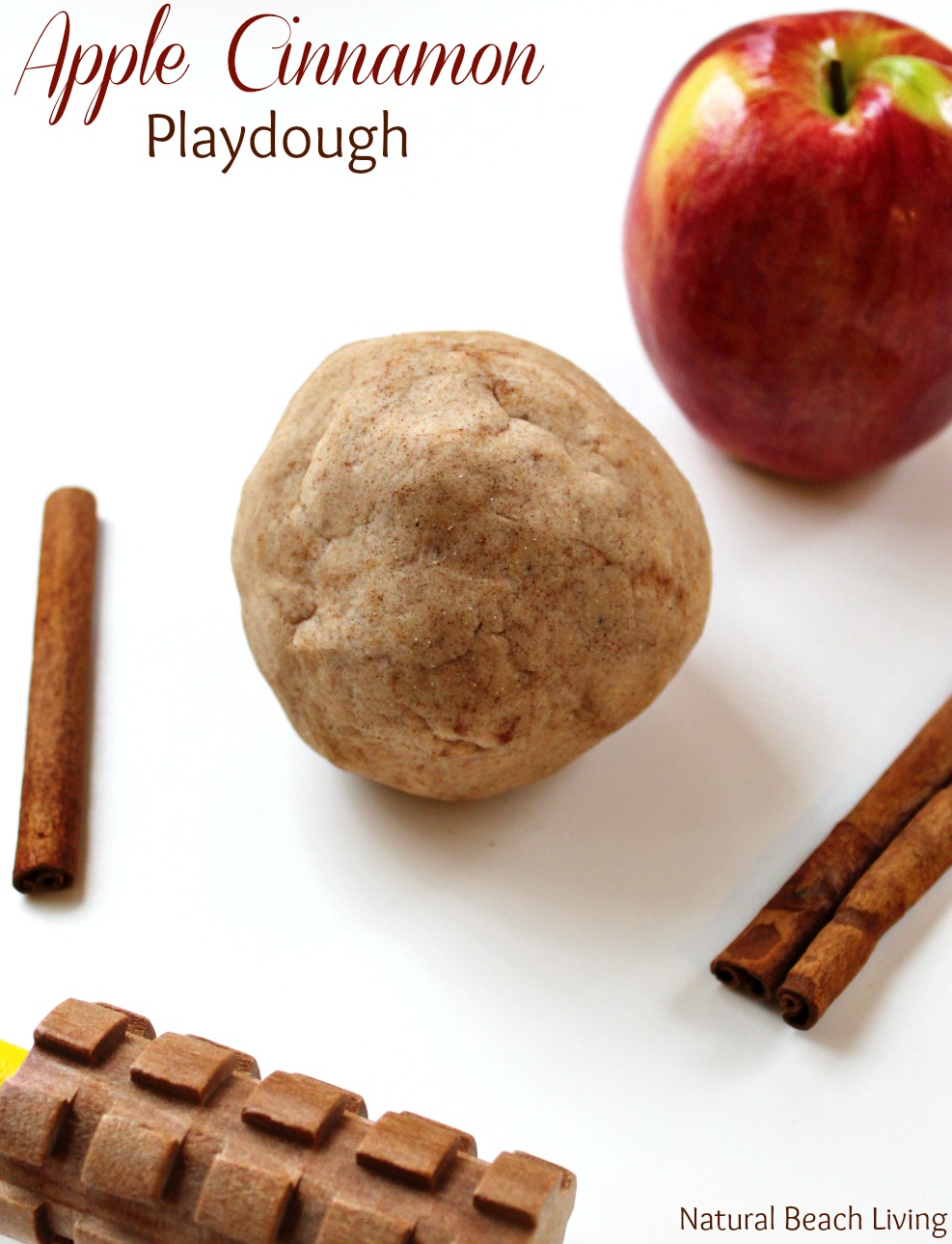The Best No Cook Apple Cinnamon Playdough Recipe, The Most Amazing No Cook Apple Cinnamon Playdough Recipe, Sweet smelling and super soft homemade play dough, Fall playdough recipe and perfect sensory play for a preschool apple them. No Cook Apple Cinnamon Playdough recipe #playdough #sensoryplay #preschool