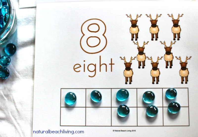 Adorable Winter Animal Printable, Number Playdough Mats, Printable Counting mats for preschoolers, perfect for a winter preschool theme, Math Mats 