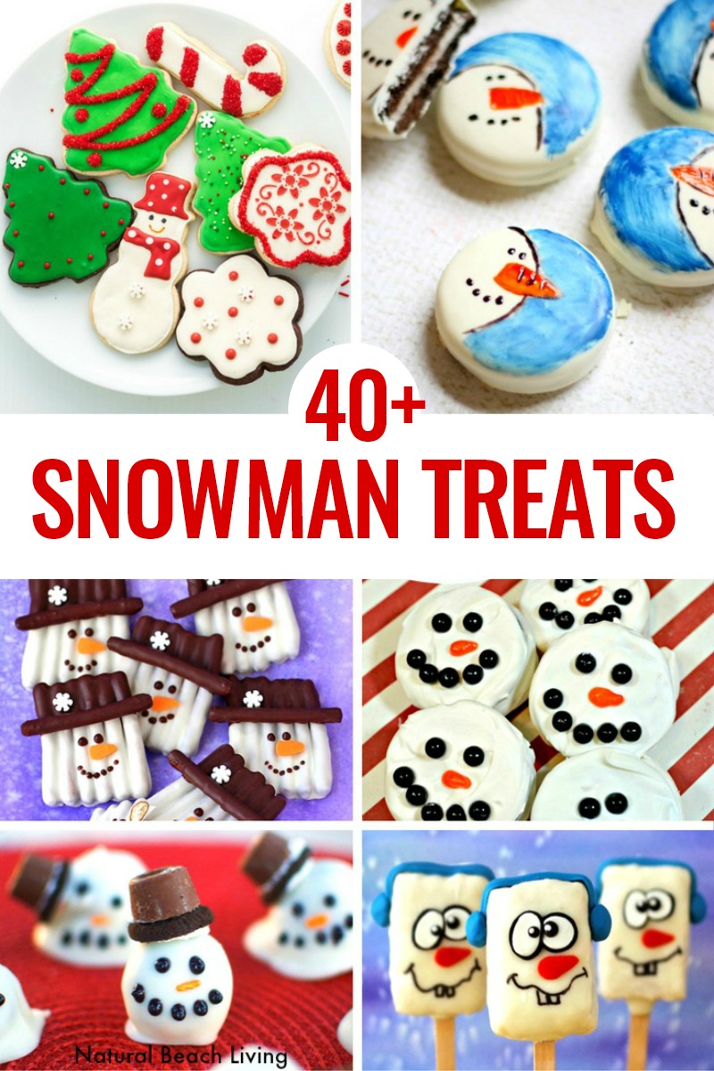 40 Snowman Treats for kids, Winter is the perfect time to make some of these fun snowmen treats. Children love these snowman snacks. Serve them up for a winter party or make them for your kids to enjoy. Snowman Snacks, Snowman desserts, Winter Party Food for Kids