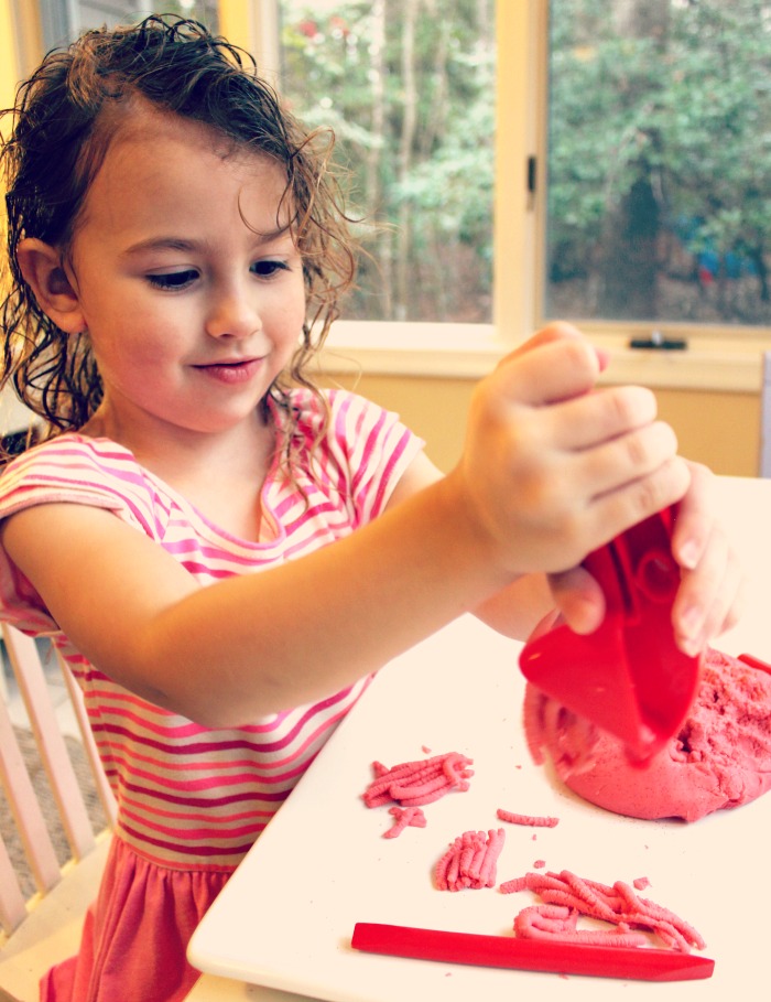 Amazing No Cook Strawberry Playdough Recipe, Perfect for Valentine's Day or The Best Summer play dough! This is a soft and squishy scented Jello Dough Recipe that all kids love. 