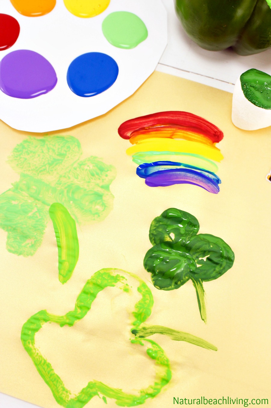 St. Patrick's Day Crafts, Marshmallow Stamping, Rainbow crafts for kids