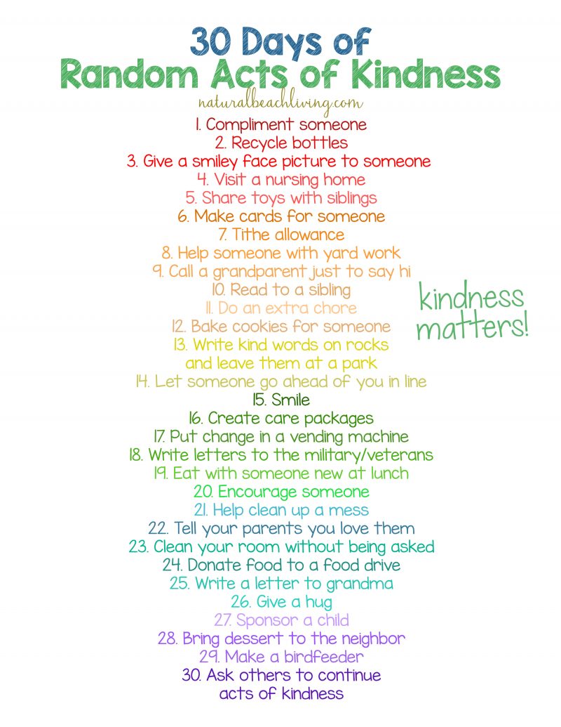 30 Random Acts of Kindness Ideas for Kids