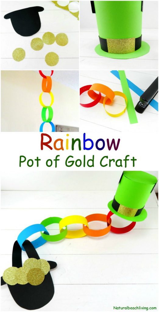 The Best Rainbow Pot of Gold Craft Idea for St Patrick's Day, DIY St. Patrick's Day Craft, Decoration, Rainbow craft for kids and adults, Perfect! 