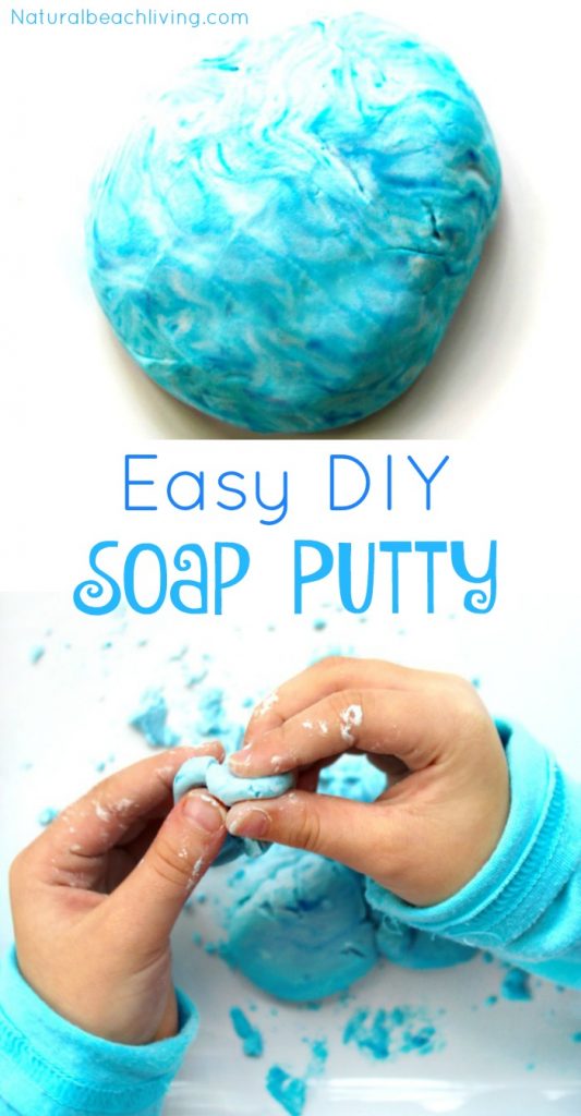 The Coolest Soap Putty, This Dish Soap Putty is so much fun, 2 ingredients easy to make sensory play for kids, Homemade Soap that's also putty, Bubble Bath Soap Dough for Kids