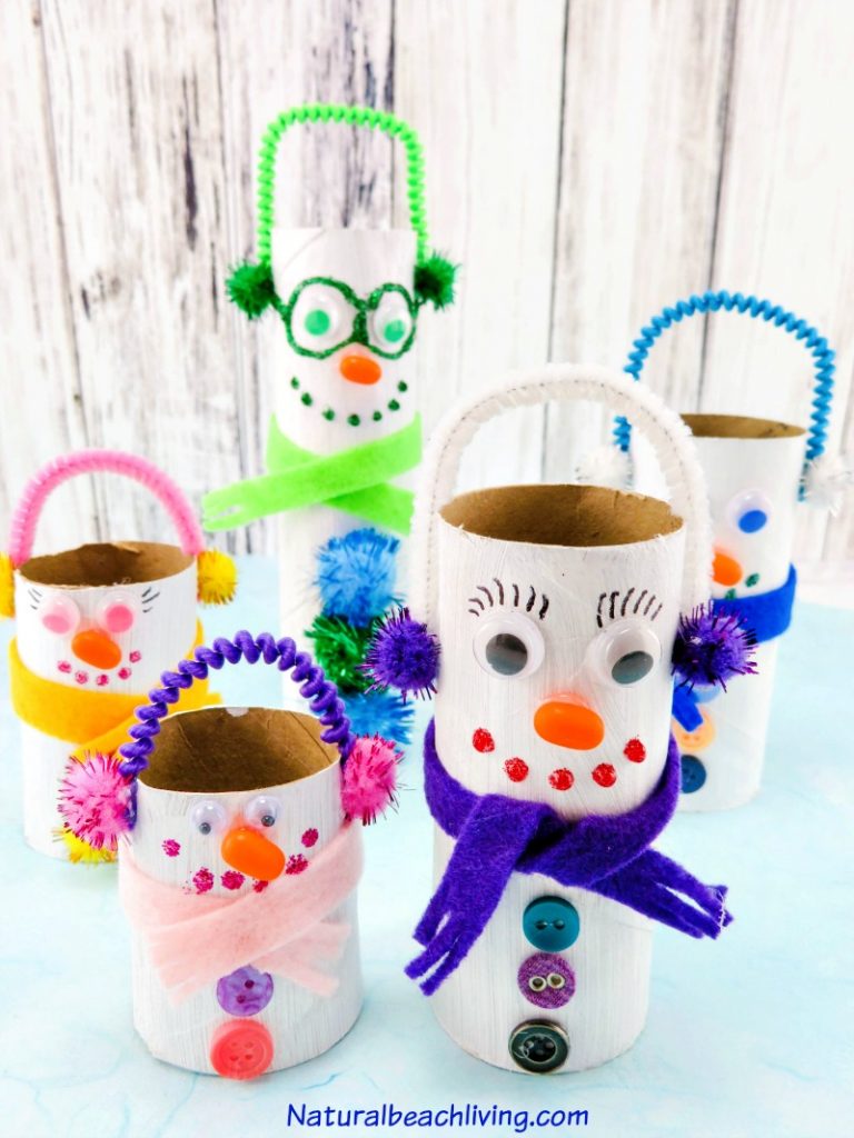 These Winter Preschool Crafts are so much fun with popular winter favorites like polar bear crafts, penguins, homemade bird feeders, and of course, snowflakes, and lots of snowmen crafts! These quick and easy winter kids crafts are perfect for all ages. 