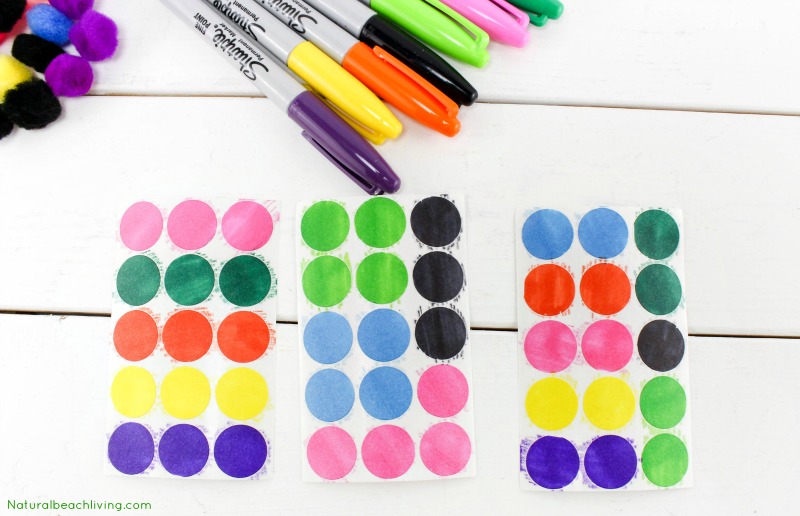 Easy DIY Color Activity for Preschool and Toddler age children, Toddler color activities, fine motor skills, color matching activity, Teaching colors