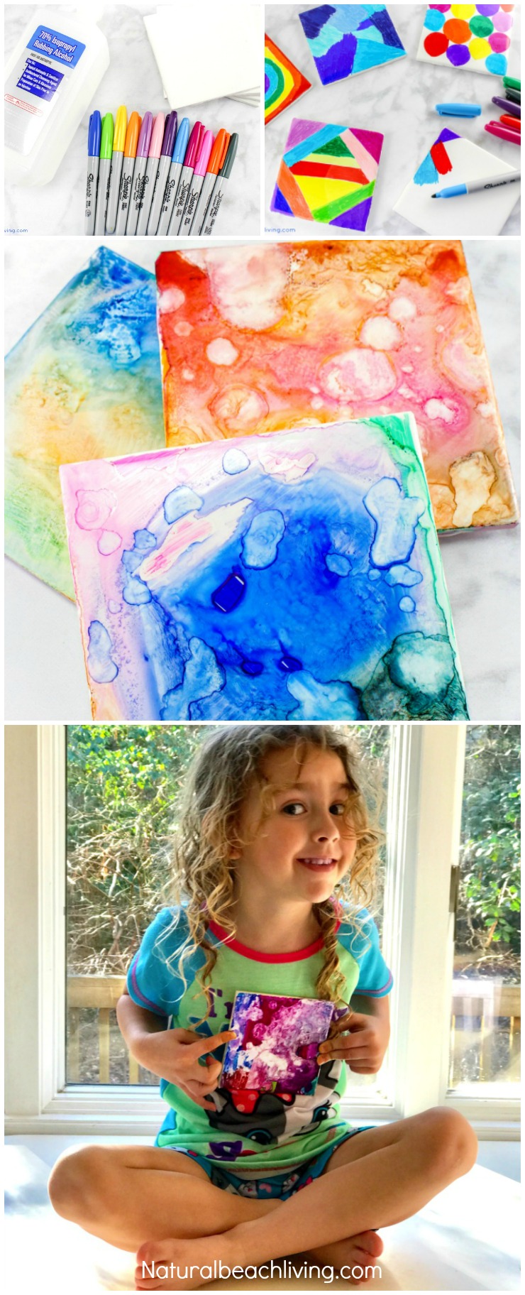 Check out This AMAZING Tile Art for Kids, See how Easy it is to make Tile Art Crafts That Everyone Will Enjoy, Easy Sharpie Art for Kids is the coolest, perfect Tile Crafts for kids that is a Fun Process Art, Sharpie Crafts, and Kid made gift idea, Click here for more Tie Dye arts and crafts ideas, and Crafts for kids