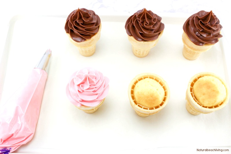 How to Make Amazing Sundae Ice Cream Cake Cones, Make delicious cupcake cones for July 4th, Summer treat, a kids party. Easy Cake Cone Recipe that is Yum!