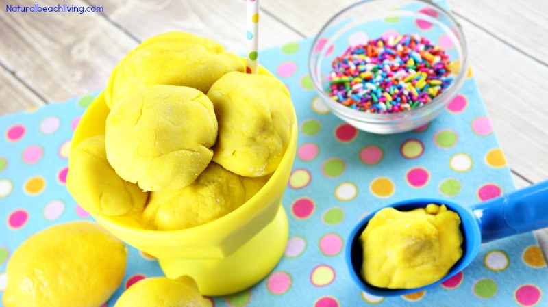 How to Make Amazing Scented Lemon Playdough Recipe, Cooked play dough for kids, Natural scented lemon playdough, Perfect sensory play for kids 