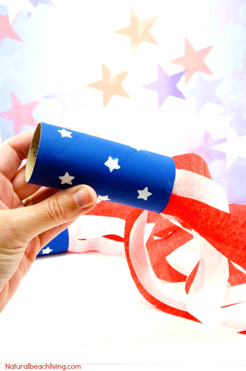 4th of July Crafts for Kids, You'll LOVE this Patriotic Craft Blower, It's a cute Patriotic Craft Idea for Kids made with a few simple craft supplies. Paper Tube Crafts are easy and cheap craft ideas for kids of all ages. Summer crafts for kids