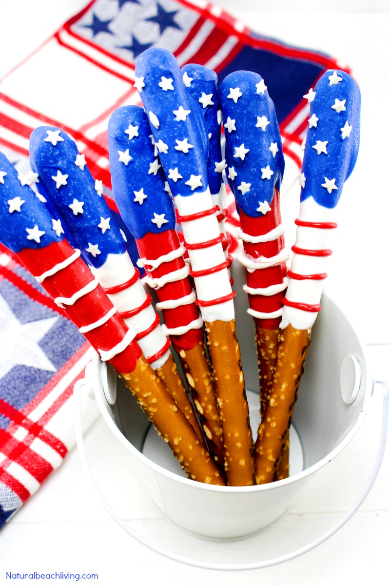 How to Make Chocolate Covered Pretzels for 4th of July