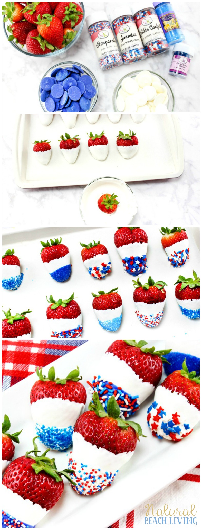 How to Make The Best Chocolate Covered Strawberries Recipe, Perfect 4th of July & Memorial Day Food, Patriotic Chocolate Covered Strawberries are Yum!