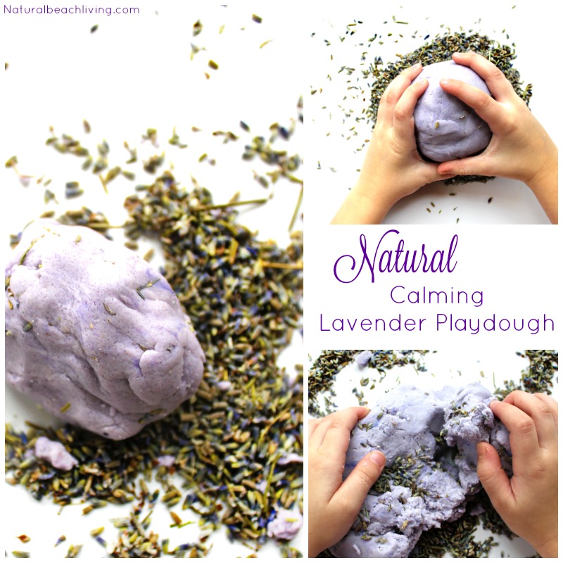 Amazing Calming Natural Lavender Playdough recipe for kids 
