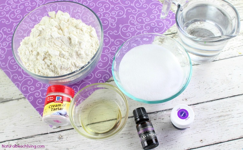 How to Make The Best Lavender Playdough Recipe, Cooked play dough, Calming play dough, Calm down Sensory play, a lovely Homemade playdough recipe