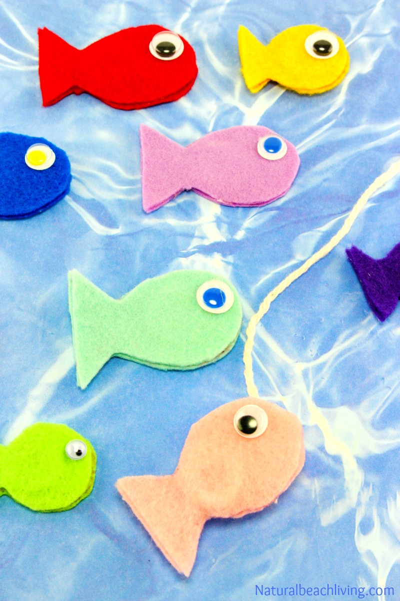 Magnetic Fishing Game for Kids Printable, Colorful Fish Pond Template,  Counting Games for Toddlers, Fishing Carnival Game Indoor or Outdoor 