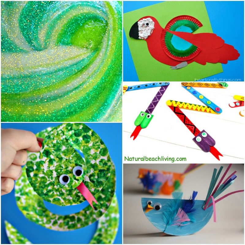 12+ Amazing Rainforest Crafts Kids Can Make, Rainforest and Jungle Slime, Paper Plate Monkey Craft, Easy Homemade Rain Stick, Rainforest Preschool Theme, Crafts for Kids, Find a Complete Rainforest Theme Here