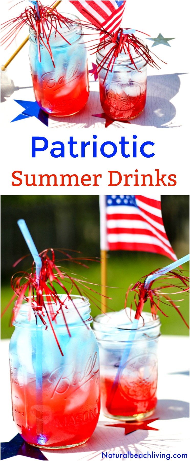 The Best Patriotic Non Alcoholic Summer Drinks, Kid Friendly Summer Drinks, Easy Summer Drink Recipe Everyone Loves, Perfect July 4th Recipe Party Idea