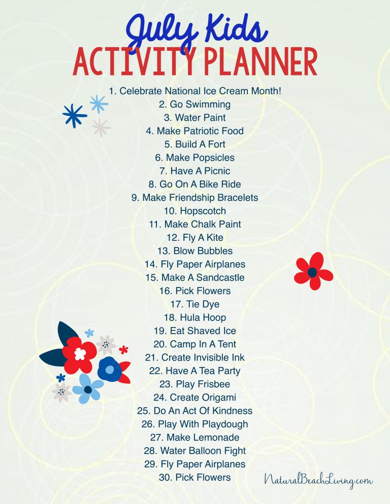 Free Summer Activity Calendar: July Bucket List Guide