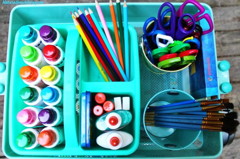 How to Set Up a Kids Arts Crafts Cart - Natural Beach Living