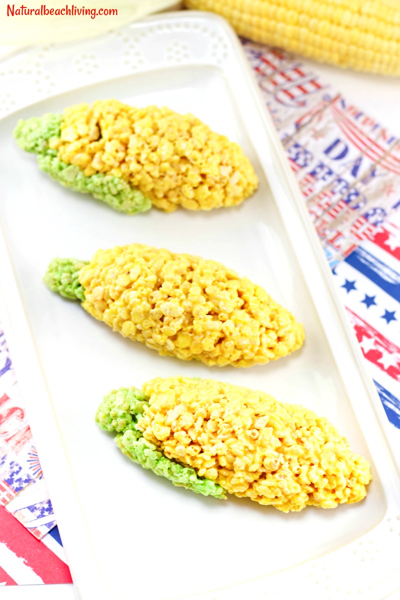 How to Make Summer Rice Krispie Treat Recipe Everyone Will Love, Corn on the Cob Rice Krispy treats, Easy Summer Recipes, Easy Snack for Kids, Party food, Don't miss this awesome snack that everyone will love!!