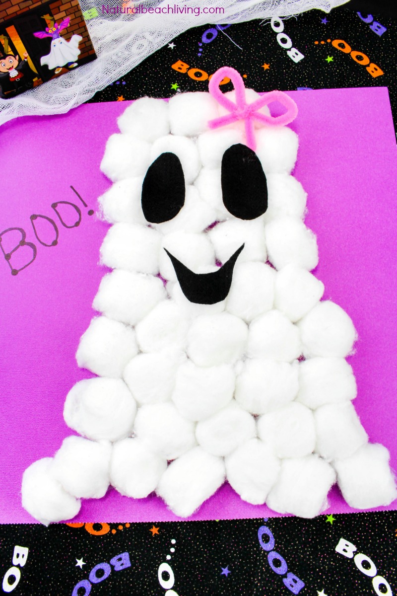 Easy Cotton Ball Ghost Craft for Preschoolers - Natural Beach Living