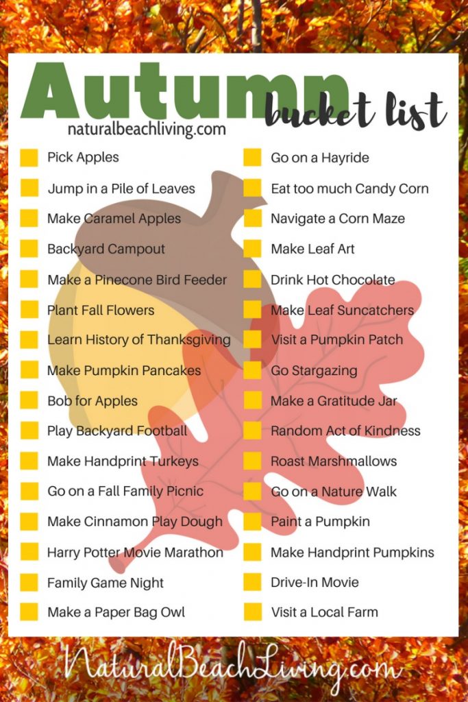Free Printable Bucket List for Fall, 32 Fun Fall Ideas for Families, Fall Activities, Fall Activities for Kids, Outdoor Fall Activities, Fall Bucket List