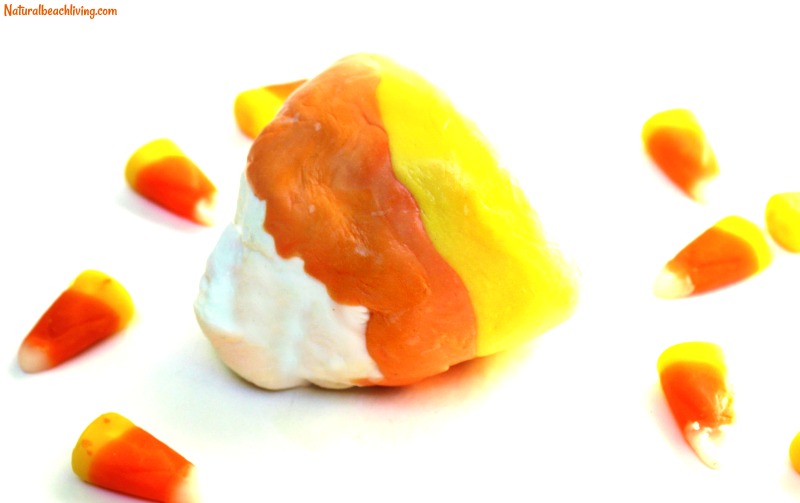 How to Make Putty, Candy Corn putty recipe, The Best Putty Recipe, Makes a great therapy putty, stress reliever, Fall sensory play, Halloween Putty Recipe for Kids