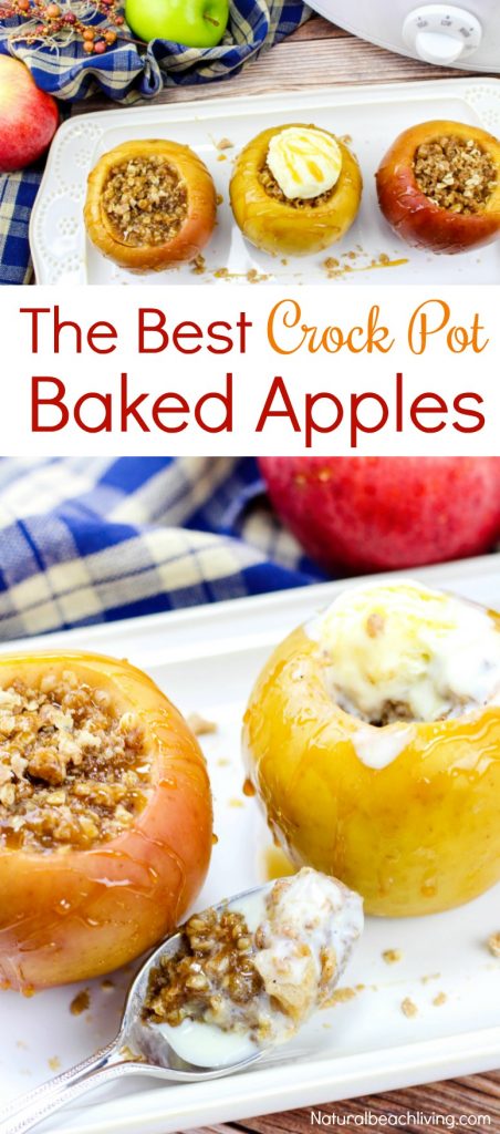 How to Make Delicious Crock Pot Baked Apples, Crisp Apples Stuffed with Yummy Goodness, The Best Fall Recipe, Easy Baked Apples, Baked Apple Recipes, Fall Food