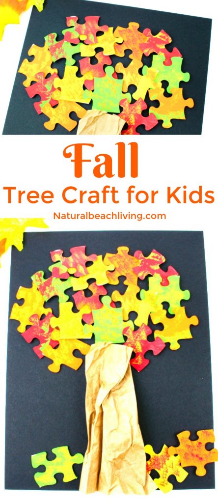 How to Make a Lovely Fall Tree Craft - Easy Puzzle Tree - Natural Beach ...