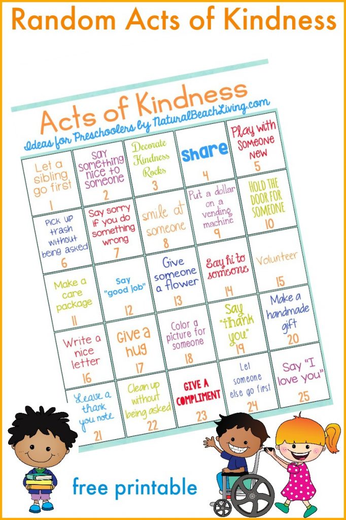 The Best Random Acts of Kindness Ideas for Preschoolers & Kindergarten, Random Acts of Kindness for Kids, Acts of Kindness Printables, Raising Grateful Kids, Kindness crafts for preschoolers and hundreds of Random Acts of Kindness Ideas