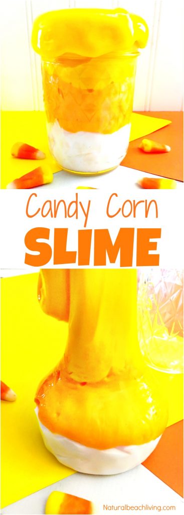 How to Make Candy Corn Slime Recipe, Jiggly Slime, Jiggly Slime Recipe, Borax Slime, Slime Recipe Easy, Halloween Slime Recipe, Homemade Slime Recipe for sensory play