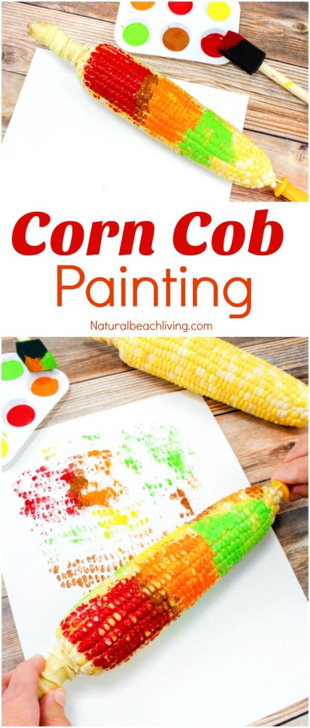 Fun Corn Cob Craft Painting for Kids, Thanksgiving Crafts, Thanksgiving Arts Crafts, Corn Cob Painting, Easy Fall Crafts for preschoolers, Farm Preschool Theme activities, Easy Thanksgiving Crafts Kids Love #Thanksgiving #Crafts #Fallcrafts