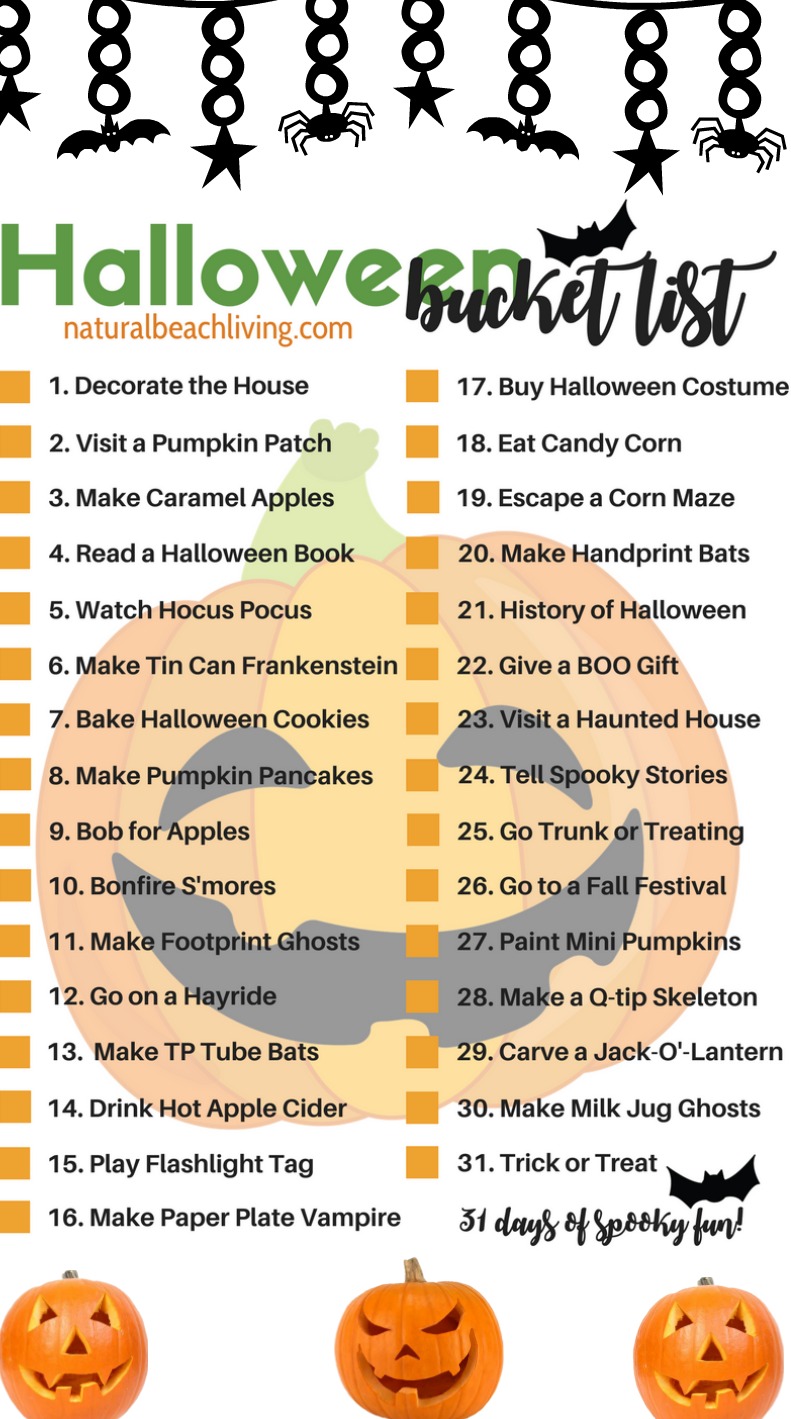 31 Halloween Bucket List Ideas – Free Printable Bucket List